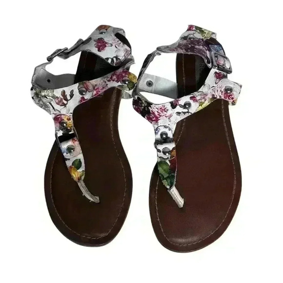 Madden Girl size 9M Sushi Floral Sandals Thongs Flats Flowers - Picture 3 of 9